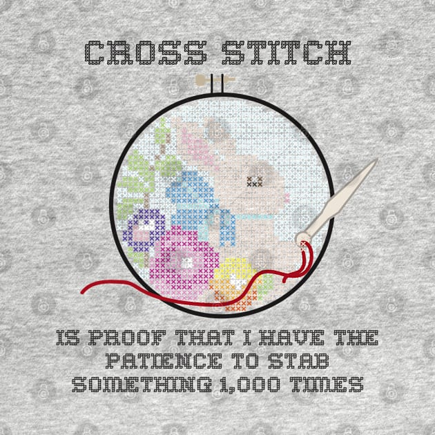 Snarky Cross Stitch Bunny in A Hoop is Stabby by YourGoods